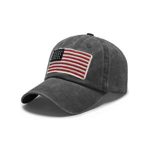 China Trucker Curved Brim Six Panel Dad Cap Embroidered USA Logo supplier