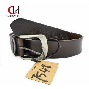 Multiscene Casual Leather Pin Buckle Belt , Durable Genuine Black Leather Belt Mens