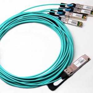 Wide Temperature Range Active Optical Cable 40G QSFP+ To 4 X 10G SPF Fiber Cable