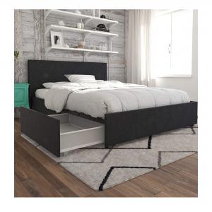 Anti Scratch Fabric Ottoman Bed , Nontoxic Queen Upholstered Bed With Storage