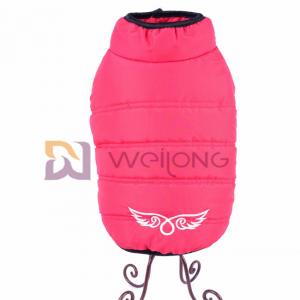 Silver Snaps Pet Jacket Red Pongee Winter Cotton Dog Padded Jacket