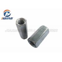 China Hex Rod Coupling Nuts Zinc Plated Long Hex Head Nuts M12x36 mm Right Hand Thread on sale