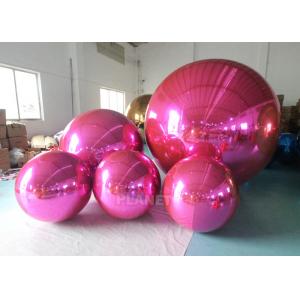 China Rosed Red PVC Floating Inflatable Reflective Mirror Ball Christmas Inflatable Sphere Mirror Balloon supplier