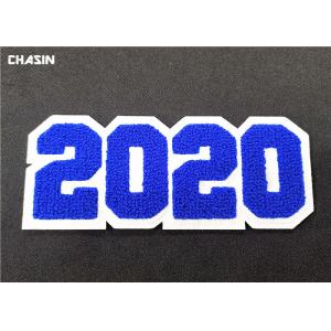 China 3D Custom Sew On Letterman Patches / 2020 Number Chenille Back Patches supplier