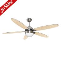 China Dimmable 52 inch 3 Color LED Light Ceiling Fan Indoor Plywood Blade on sale