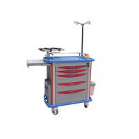 China Emergency Medical Trolley Crash Cart With Drawer And IV Pole on sale