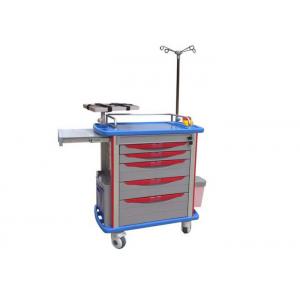 Emergency Medical Trolley Crash Cart With Drawer And IV Pole