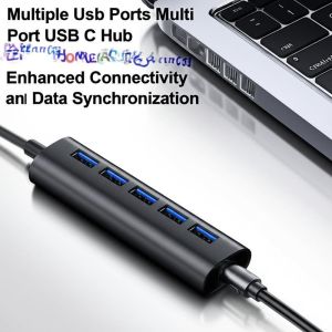 Multiple Usb Ports Multi Port USB C Hub Providing USB A Ports for Enhanced Connectivity Charging and Data Synchronization