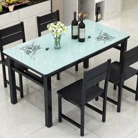 China Luxury Glass Top Dining Room Table , Rectangular Glass Dining Table 4 Seater on sale