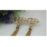 China Handbag hardware accessories gold zinc alloy letters logo metal end cap with tassel wholesale