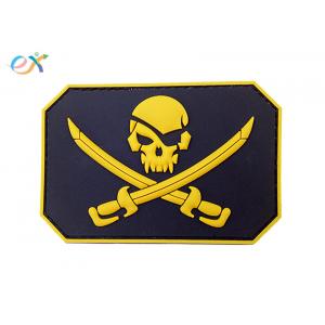 Custom Made 3D Logo Embossing Rubber Morale Patches With Velcro Backing