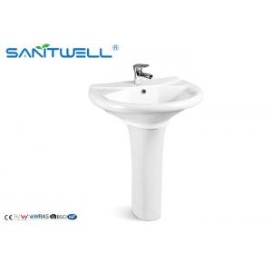 China Floor standing bathroom wash basins , Ceramic classic pedestal basin supplier