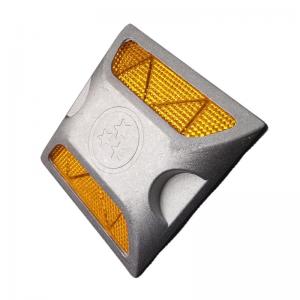 Road Safety Road Marking PVC Aluminum Yellow Square LED Solar Ground Light Road Stud