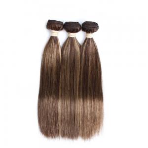 China Pre-Colored Brazilian Remy Human Hair Weave Straight Color #P4/27 Piano Color Chocolate Brown on sale 