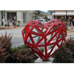 Contemporary Painted Stainless Steel Heart Garden Sculpture