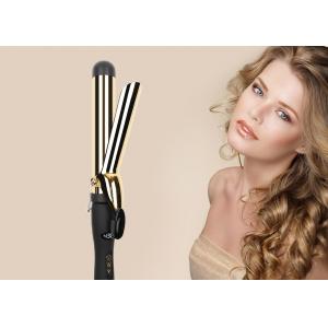 Ceramic Coating Barrel Curling Iron With Clamp Adjustable Temp LCD Display