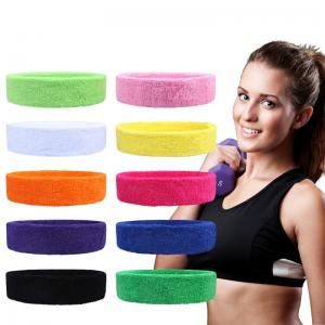China Sweatbands Polyester Cotton Workout Sweat Absorbing Headband For Sports Hair Band supplier