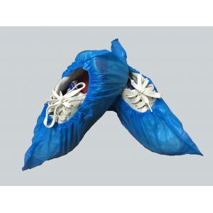 China Blue Medical Plastic Products Disposable Shoe Cover PE Waterproof 15 Cm Antiskid wholesale