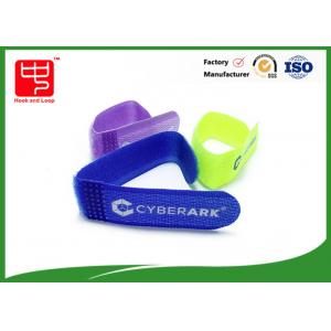 China Nylon Mix Polyeste velco cable ties , Wire Ties With Logo Printed Any Color supplier