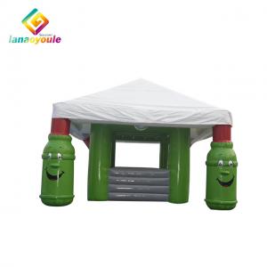 China Igloo Shape Inflatable Kiosk White Green Color 0.9mm Pvc Tarpaulin Material supplier