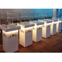 Elegant Wooden Glass Display Cabinets Pre - Assembled Structure With LED Lighting