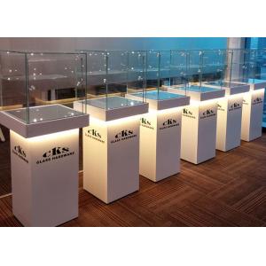 Elegant Wooden Glass Display Cabinets Pre - Assembled Structure With LED Lighting