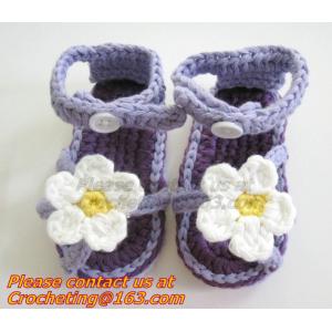 China Crochet newborn baby girl summer shoes baby moccasins hand knitted baby sandals crochel supplier