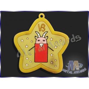 China Star Logo Full Colors Custom Plastic Medals Pvc Medallions For Event supplier