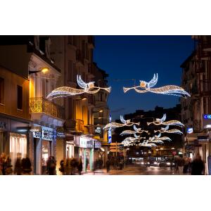 outdoor christmas lighted angels decoration street