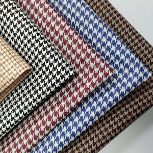 Classic Houndstooth Faux Leather Fabric Bags PVC Printed Leather