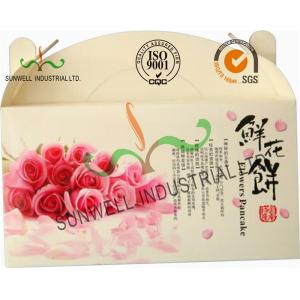 China Flower Cookies Cardboard Food Packaging Boxes , Disposable Cardboard Food Containers supplier