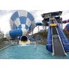 China 2 People Aqua Park Funnel Water Slide Fiberglass Super Bowl 19m Height wholesale