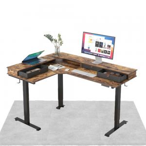 China 27.9 in/mm Revolving Glass Top Standing Desk Height Adjustable Wooden Office Furniture supplier