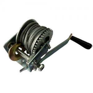 800lbs Manual Marine Trailer Winch Zinc Plated With Cable And Hook