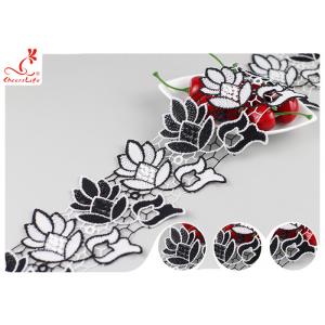 China Eco - Friendly Double Color Water Soluble Lace 7.5 CM Floral / Guipure Lace Trim supplier
