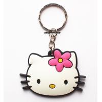 China Wholesale Fashion Design Cute Hello Kitty Head PVC Rubber Keychain on sale