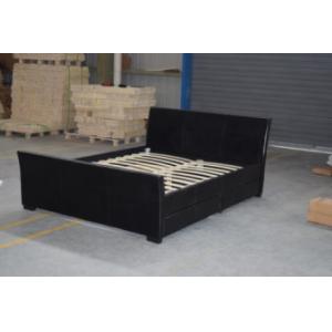China Sunny Black Velvet Fabric Bed Frame Upholstered Queen Fabric Platform Bed ODM OEM supplier