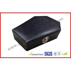 China Wood Grain Jewellery Showing Gift Packaging Boxes , Black Rigid Paper Rings Packaging Boxes supplier