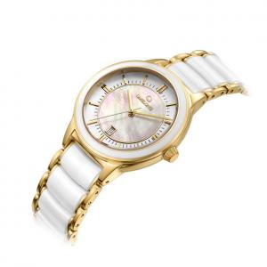 China Women Fashion Stainless Steel Quartz Watch Waterproof OEM Business Wrist Lady Analog Watch supplier