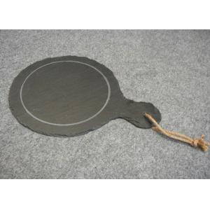 Dark Grey Solid Stone Placemats Slate Paddle Black Rough Edge With Rope