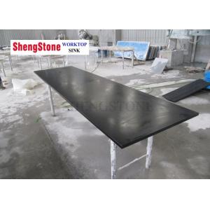 China Custom Made Black Color Epoxy Resin Worktop , Flat Edge Epoxy Benchtop supplier
