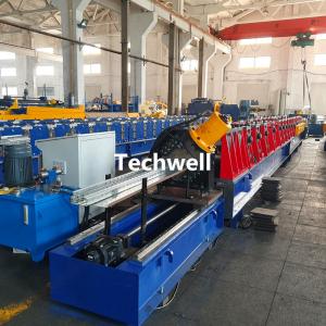 China Werehouse Shelving Upright Rack Roll Forming Machine With Flying Cutting, for Tear Drop Holes Slots supplier