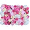 China Silk Hydrangea Rose Artificial Flower Backdrop Wall Panel in bulk wholesale