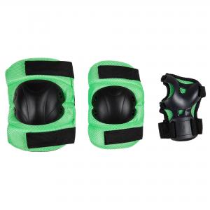 Green 3 Pack Roller Skate Knee And Elbow Pads Skating Wrist Guards