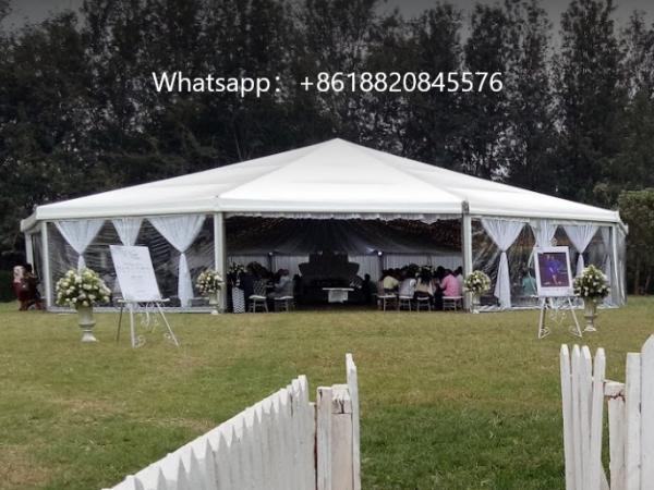 15m Width Multi Side Clear Span Tents Garden Wedding Event With Ceiling Decor