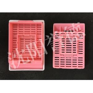 Mid Size Tissue Embedding Cassette Pink Color Round Hole Layout Without Lid
