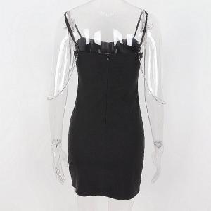 China Summer Sexy Womens Casual Dresses V Neck Low Cut Beaded Fringe Sleeveless Short Dress supplier