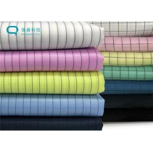 0.5 Grid Stripe Conductive Polyester Anti Static Fabric Weaving