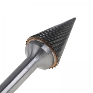 China Rotary File Solid Tungsten Carbide Burrs Double Cut Rounded Cone Shape supplier
