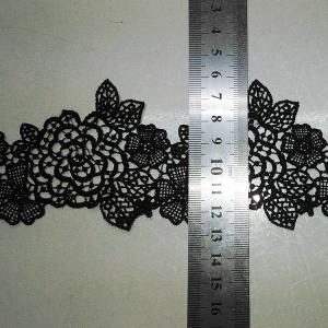 China Black  Water Soluble Embroidery Applique   for Wedding Bridal Dress supplier